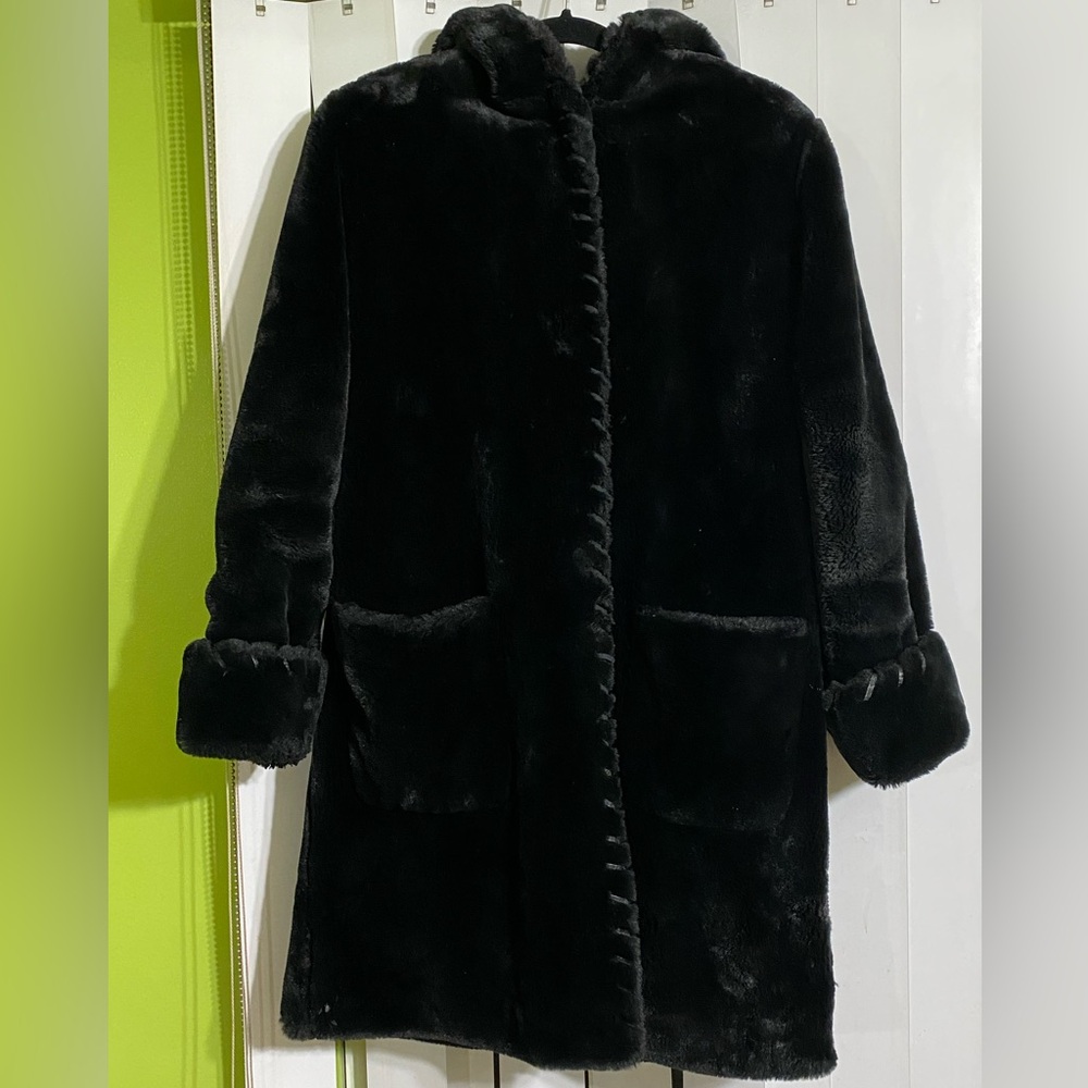 Marvin Richards Faux Fur Hooded Black Men's Jacket